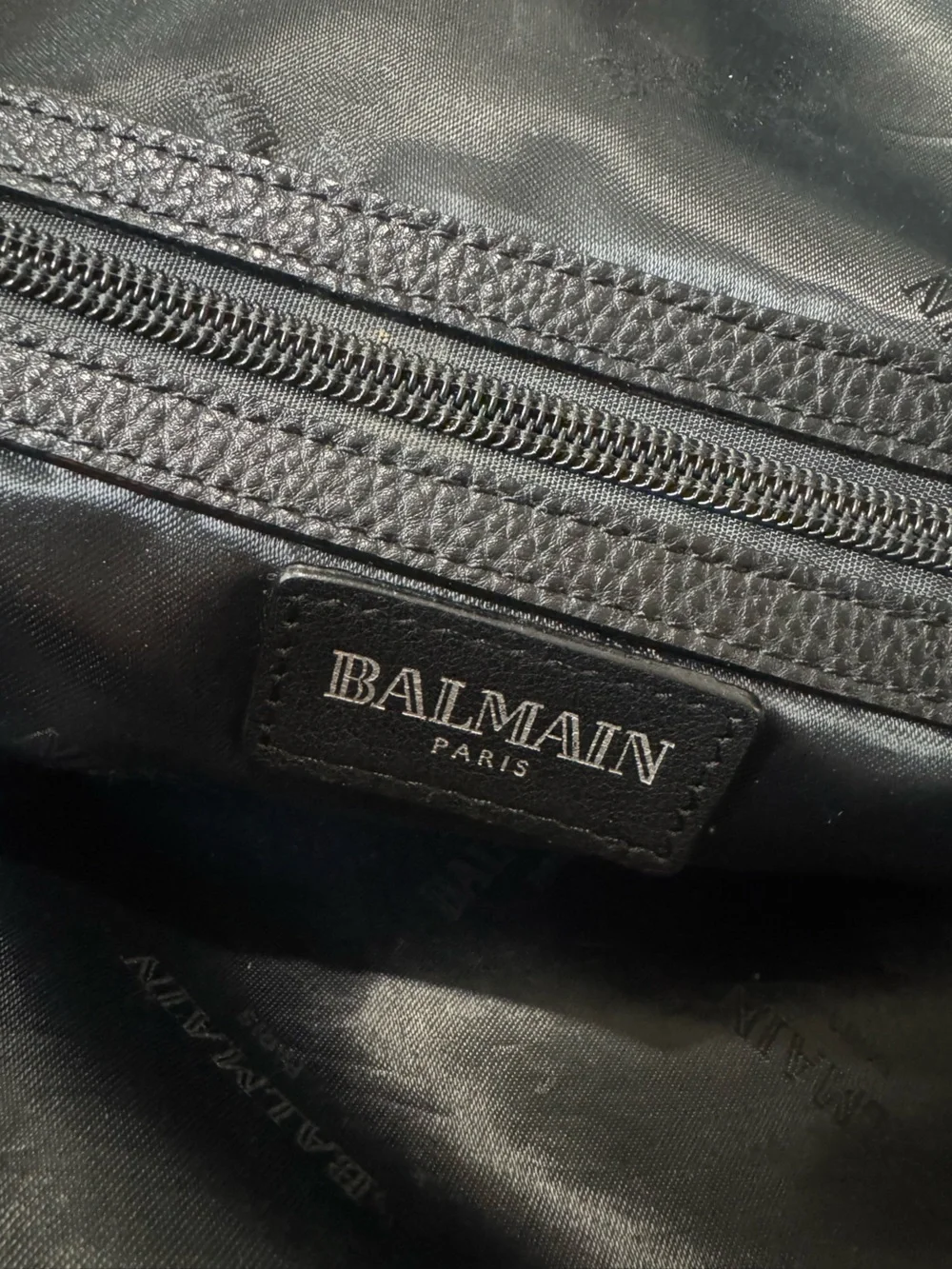 Balmain Paris 💯% Authentic Black Leather Studded Backpack with Gold Emblem - EUC